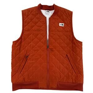 The North Face Mens XL Cuchillo Insulated Jacket Quilted Sherpa Vest Orange